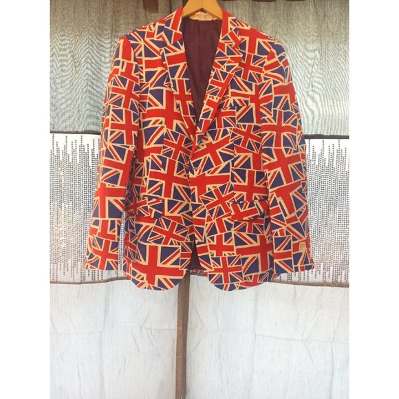 OppoSuits Suits & Blazers Mens Oppo Suits Uk All Over Print Flag
